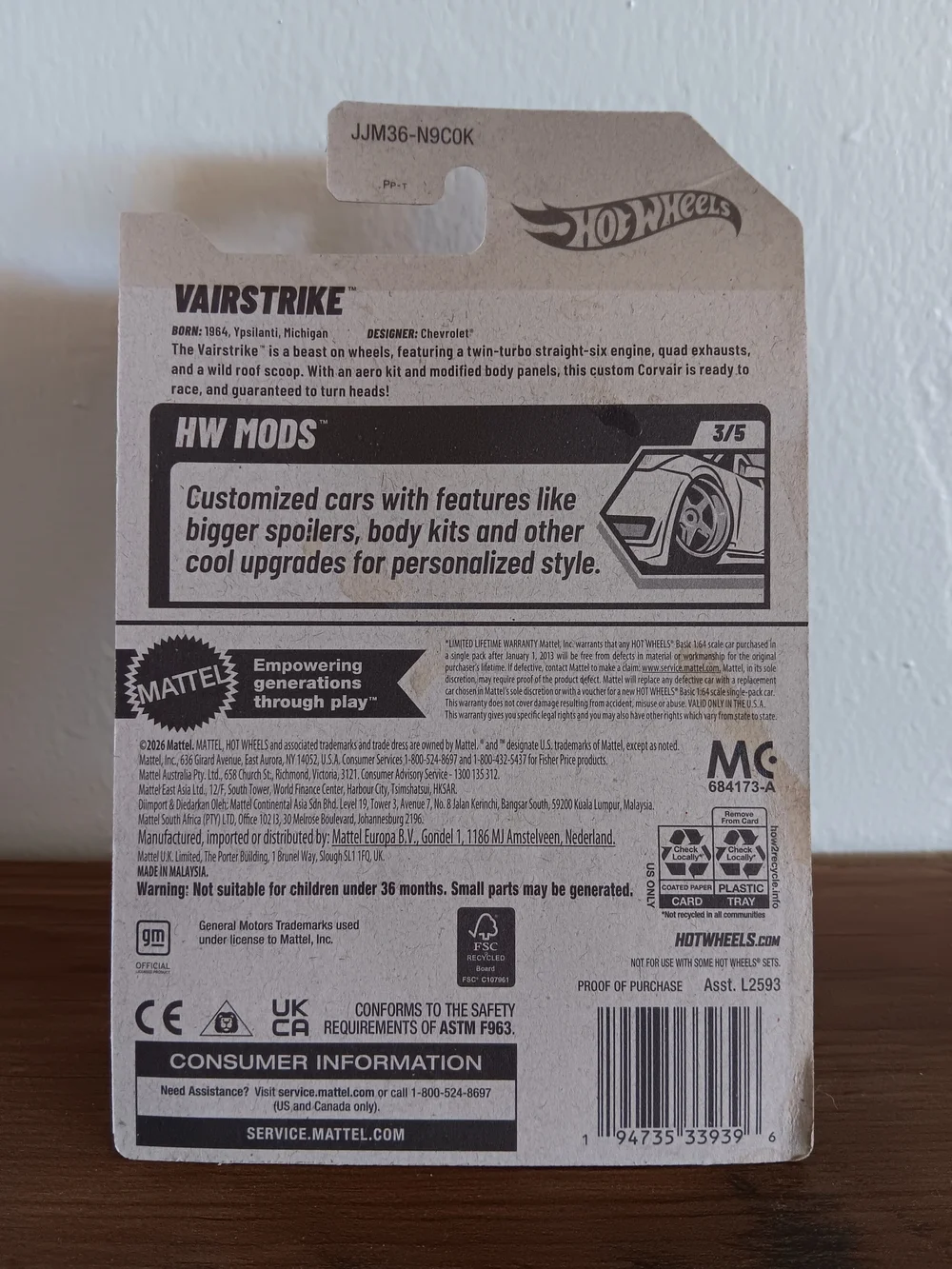 Hot Wheels Vairstike ZAMAC - Bad Card